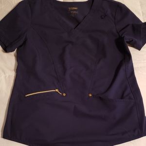 Navy blue scrub top